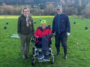 Councillors Louise Nelson, John Shoesmith and David Walton pictured at Eyes Meadow.